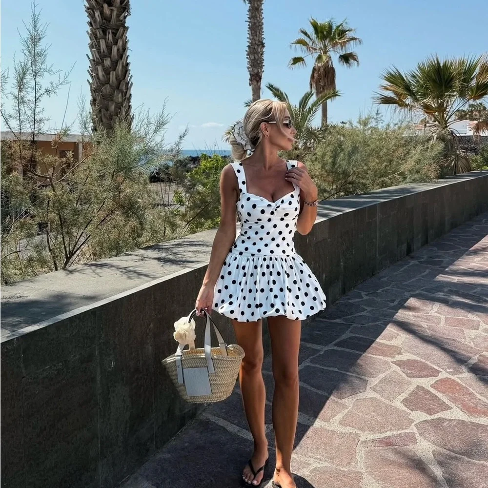 Zara Polka Dot Mini Dress - Picture 9 of 16